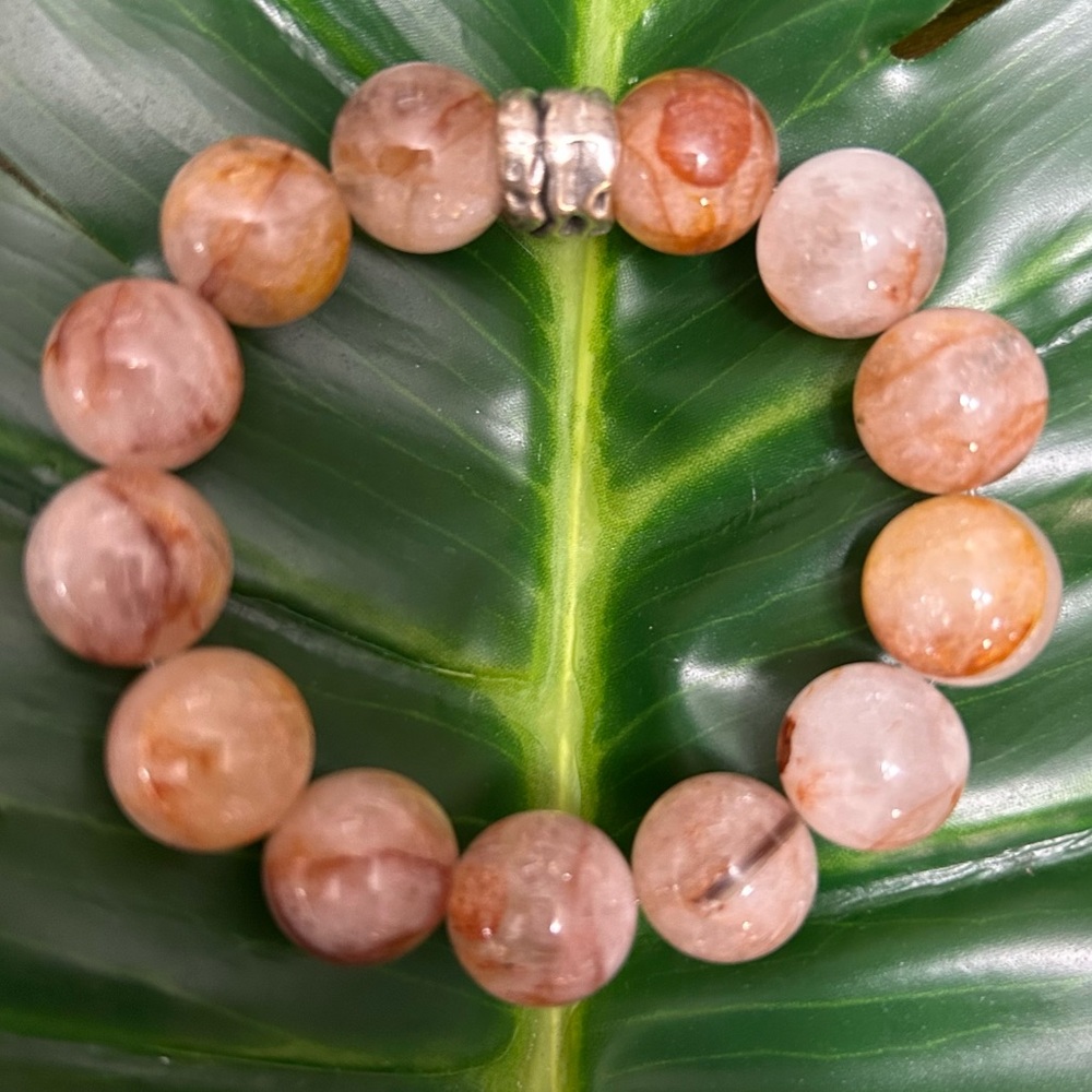 fire quartz high quality 13mm chunky beaded bracelet